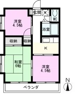 フローレス八幡II【2階】の間取り