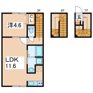 ラ・メゾンKH【3階】の間取り