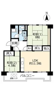 UR洛西境谷東【6階】の間取り