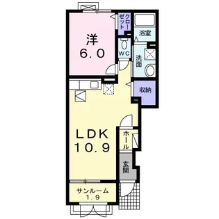 カ-サ・ポポラ-レ【1階】の間取り