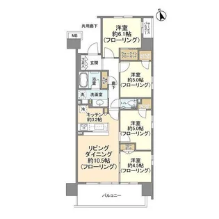 埼玉県八潮市大瀬4【マンション】の間取り