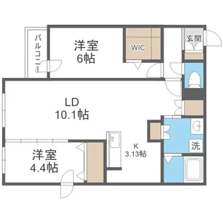 アルファスクエア北12西3【4階】の間取り