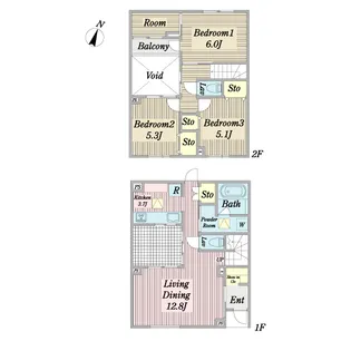 東京都町田市金森東1【一戸建】の間取り