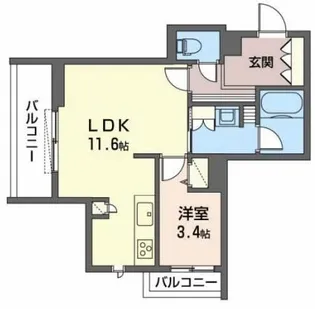 ハウオリ江坂【4階】の間取り