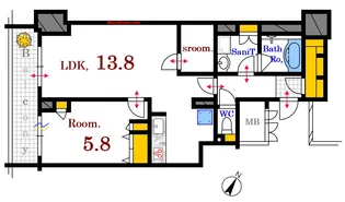 グランクロスタワー広島【10階】の間取り