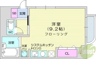べルシティ五橋【9階】の間取り
