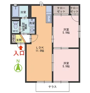 コーポ碧空 A棟【1階】の間取り