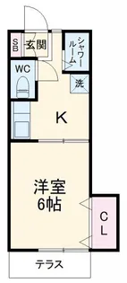 コーポ立山B棟【1階】の間取り