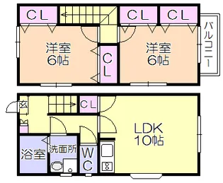 クローバー岡B【1階】の間取り
