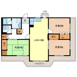 グリーンハイツ鷺山【1階】の間取り