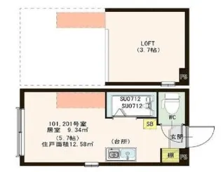 ハーモニーテラス町屋II【2階】の間取り