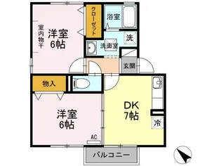 ハイツ トベラC棟【1階】の間取り