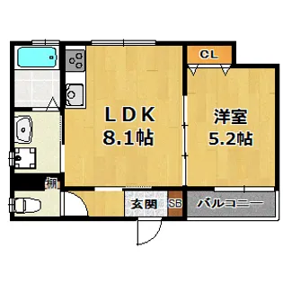 クリエオーレ福町II【1階】の間取り