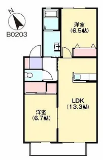 メジンK B棟【2階】の間取り