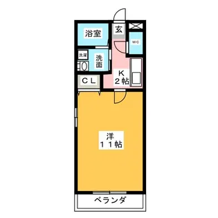 クレール恵方【1階】の間取り