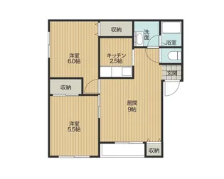 ブルーミングハイツC棟【2階】の間取り