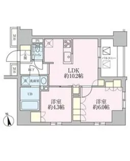 ザ・レジデンス三ノ輪【15階】の間取り