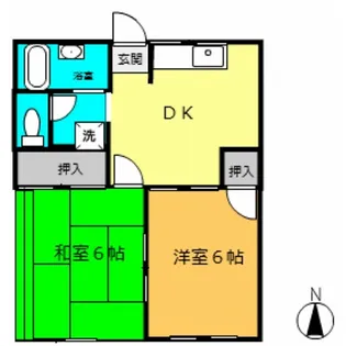 コーポ清水【1階】の間取り