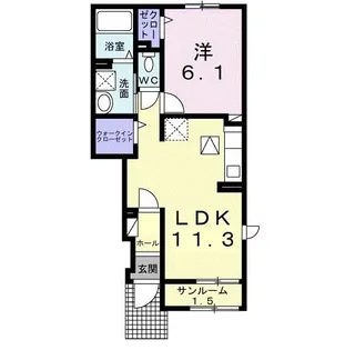 シャーロームN【1階】の間取り