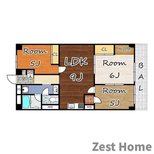 バッハレジデンス武庫之荘【2階】の間取り