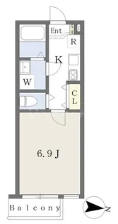 アフェット道場南2【3階】の間取り