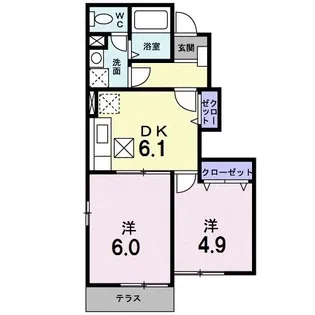 ラフィネC【1階】の間取り