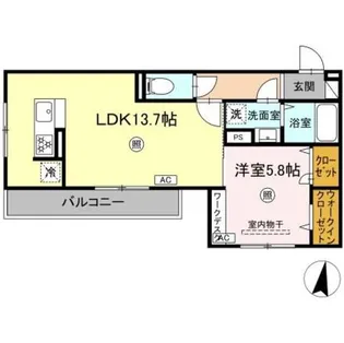 サニーサイド幸町1【2階】の間取り