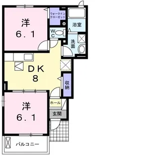 フルーツパーク富里館E【1階】の間取り
