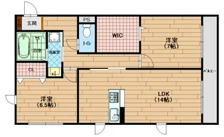 ラフォルテ竹馬【1階】の間取り