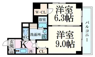 エイトバレー43平和大通り【12階】の間取り