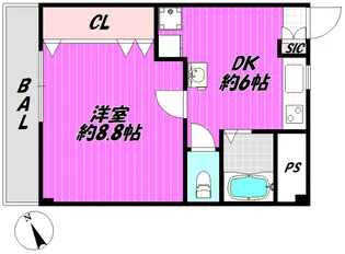ル・マノワール【2階】の間取り