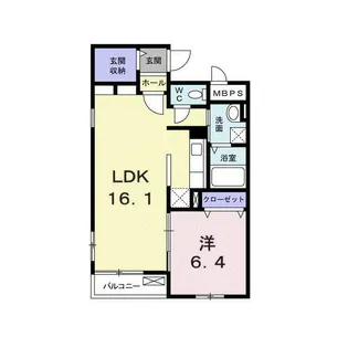 イーエックス フラット【1階】の間取り