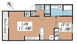 ルクス津田沼【1階】の間取り
