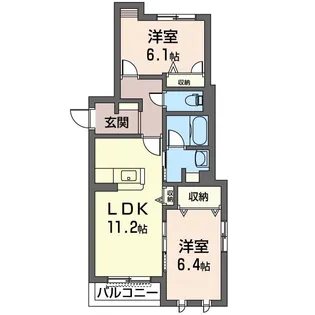 城山ハイツA【2階】の間取り
