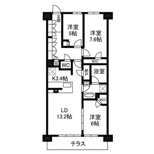蘆花公園 ザ・レジデンス フォレストコート【1階】の間取り