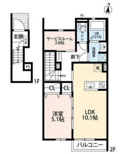 デュラカーサ ドゥーエ【2階】の間取り