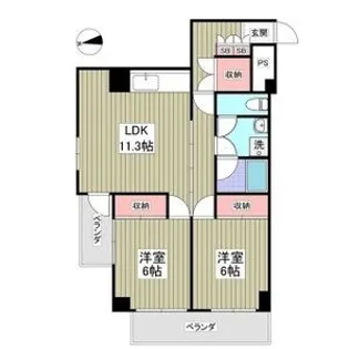 カーサガレリアII【2階】の間取り