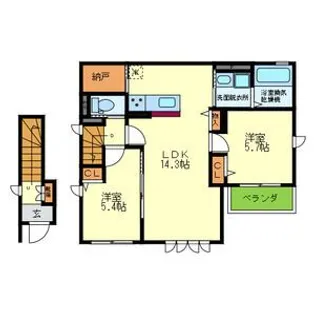 リヴェールI・II【2階】の間取り