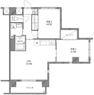 ルミエールレジデンス天神町【2階】の間取り