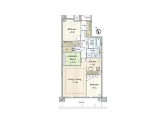 プレシアスコート東山元町テラスA棟【5階】の間取り