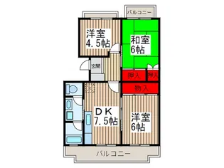 パークハイツ吉田【4階】の間取り
