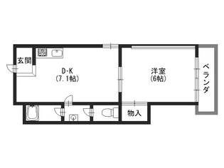 北園ハイツ【5階】の間取り