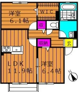 メゾン パレット西阿知 B【1階】の間取り