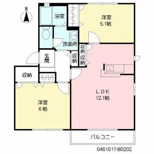フルールM B棟【2階】の間取り