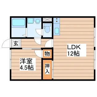 シティハイム中田【1階】の間取り