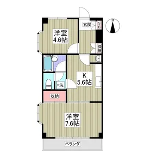 ベルヴューA館【1階】の間取り