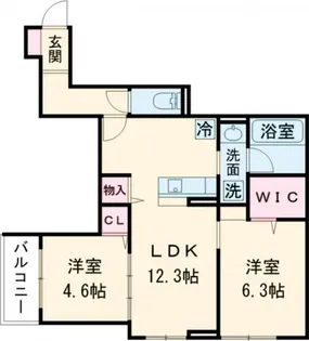 セレスティア鹿浜【3階】の間取り