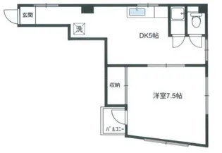 リバーハイツ【4階】の間取り