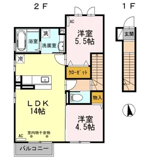 ラ・セーヌ【2階】の間取り