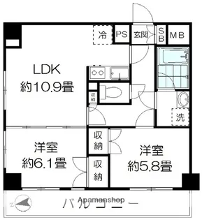 レジデンス上野【11階】の間取り